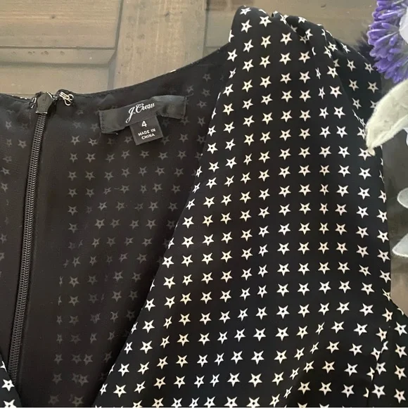 J.Crew Peplum Flowy Top Star Print size 4 - Picture 2 of 10
